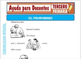 Modelo de la Ficha de El Pronombre para Tercero de Primaria