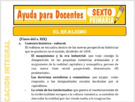 Modelo de la Ficha de El Realismo para Sexto de Primaria