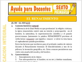 Modelo de la Ficha de El Renacimiento para Sexto de Primaria