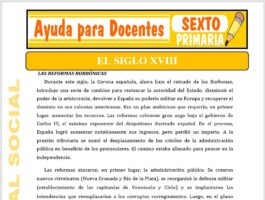 Modelo de la Ficha de El Siglo XVIII para Sexto de Primaria