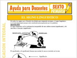 Modelo de la Ficha de El Signo Linguistico para Sexto de Primaria