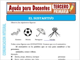 Modelo de la Ficha de El Sustantivo para Tercero de Primaria