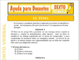 Modelo de la Ficha de El Tema para Sexto de Primaria