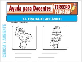 Modelo de la Ficha de El Trabajo Mecánico para Tercero de Primaria