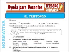 Modelo de la Ficha de El Triptongo para Tercero de Primaria