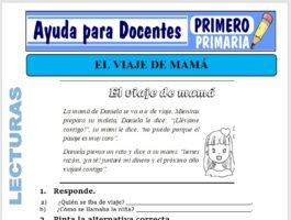 Modelo de la Ficha de El Viaje de Mamá para Primero de Primaria
