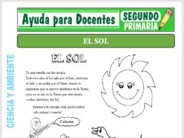 Modelo de la Ficha de El Sol para Segundo de Primaria