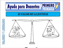 Modelo de la Ficha de El Valor de la Justicia para Primero de Primaria
