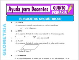 Modelo de la Ficha de Elementos Geométricos para Quinto de Primaria