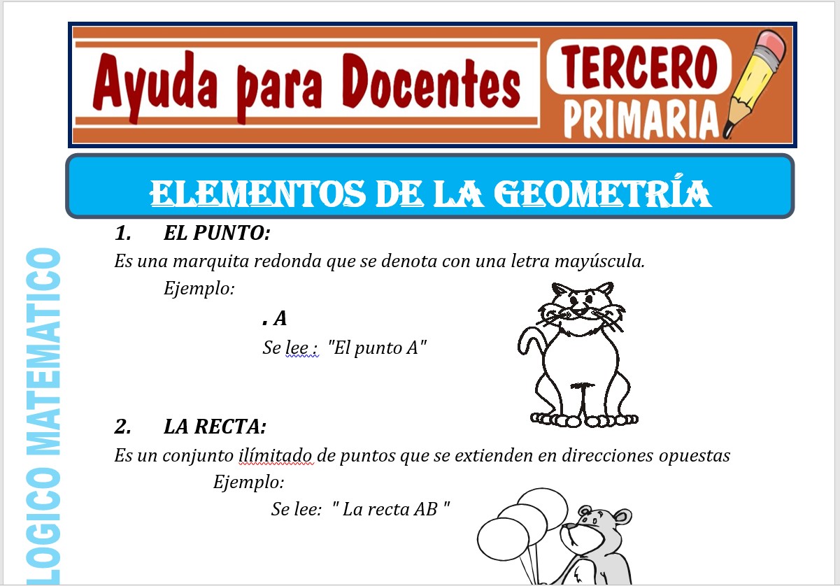 Modelo de la Ficha de Elementos de la Geometría para Tercero de Primaria