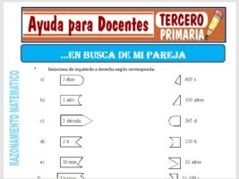Modelo de la Ficha de En Busca de mi Pareja para Tercero de Primaria