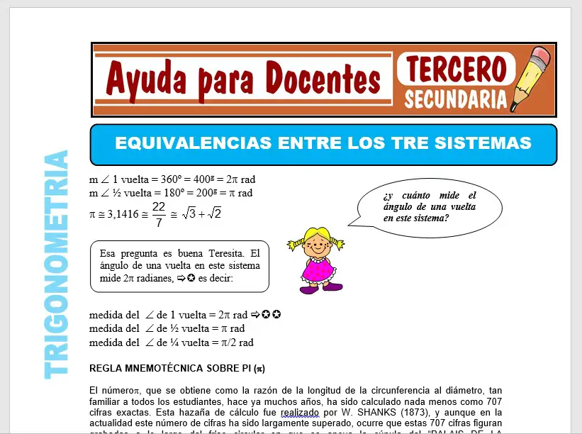 Modelo de la Ficha de Equivalencias Entre los Tres Sistemas para Tercero de Secundaria Modelo de la Ficha de Equivalencias Entre los Tres Sistemas para Tercero de Secundaria