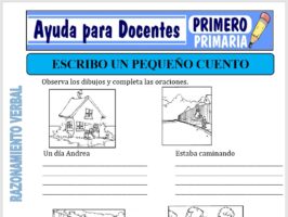 Modelo de la Ficha de Escribo un Pequeño Cuento para Primero de Primaria