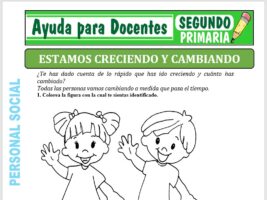 Modelo de la Ficha de Estamos Creciendo y Cambiando para Segundo de Primaria