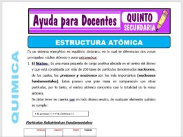 Modelo de la Ficha de Estructura Atómica para Quinto de Secundaria