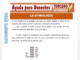 Modelo de la Ficha de Etimología para Tercero de Secundaria