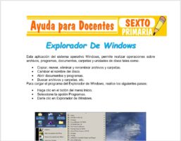 Modelo de la Ficha de Explorador De Windows para Sexto de Primaria