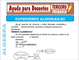 Modelo de la Ficha de Expresiones Algebraicas para Tercero de Primaria