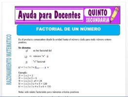 Modelo de la Ficha de Factorial de un Número para Quinto de Secundaria