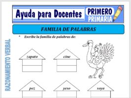 Modelo de la Ficha de Familia de Palabras para Primero de Primaria