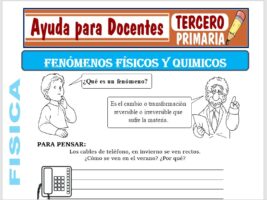 Modelo de la Ficha de Fenómenos Físicos y Químicos para Tercero de Primaria