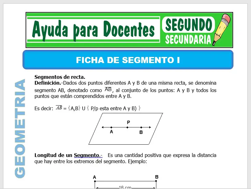 Modelo de la Ficha de Ficha de Segmento I para Segundo de Secundaria