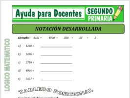 Modelo de la Ficha de Fichas de Notación Desarrollada para Segundo de Primaria