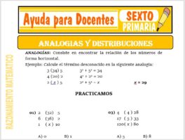 Modelo de la Ficha de Analogías y Distribuciones para Sexto de Primaria