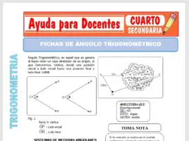 Modelo de la Ficha de Ficha de Ángulo Trigonométrico para Cuarto de Secundaria