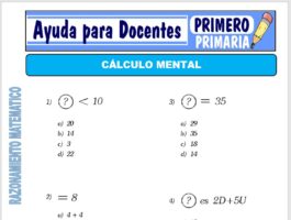 Modelo de la Ficha de Fichas de Cálculo Mental para Primero de Primaria