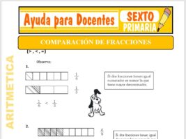 Modelo de la Ficha de Comparación de Fracciones para Sexto de Primaria