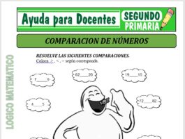 Modelo de la Ficha de Fichas de Comparación de Números para Segundo de Primaria