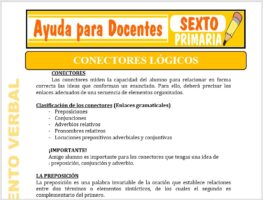 Modelo de la Ficha de Conectores Lógicos para Sexto de Primaria