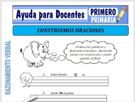 Modelo de la Ficha de Fichas de Construimos Oraciones para Primero de Primaria