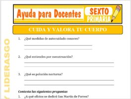 Modelo de la Ficha de Cuida y Valora tu Cuerpo para Sexto de Primaria