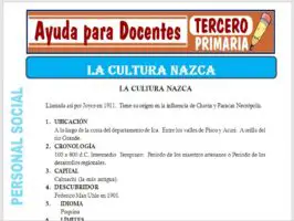 Modelo de la Ficha de Fichas de la Cultura Nazca para Tercero de Primaria