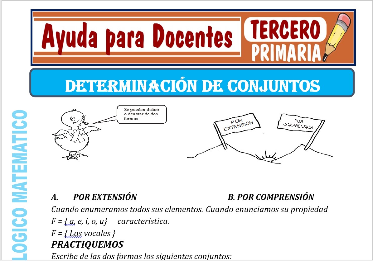 Modelo de la Ficha de Determinación de Conjuntos para Tercero de Primaria Modelo de la Ficha de Determinación de Conjuntos para Tercero de Primaria