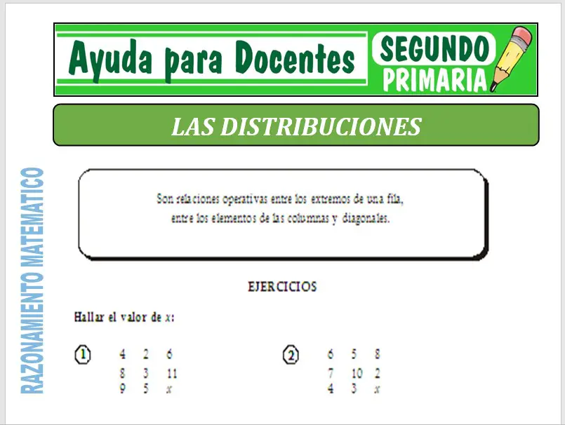 Modelo de la Ficha de Distribuciones para Segundo de Primaria