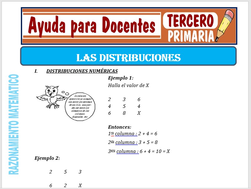 Modelo de la Ficha de Distribuciones para Tercero de Primaria Modelo de la Ficha de Distribuciones para Tercero de Primaria