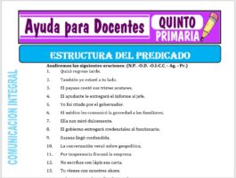 Modelo de la Ficha de Estructura del Predicado para Quinto de Primaria