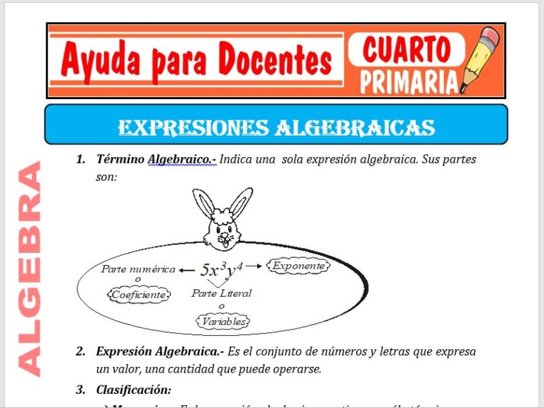 Algebra para Cuarto de Primaria – Ayuda para Docentes