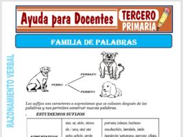 Modelo de la Ficha de Fichas de Familias de Palabras para Tercero de Primaria