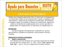 Modelo de la Ficha de Figuras Literarias para Sexto de Primaria