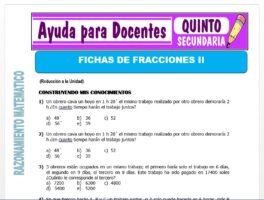 Modelo de la Ficha de Fichas de Fracciones II para Quinto de Secundaria
