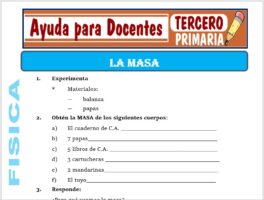 Modelo de la Ficha de La Masa para Tercero de Primaria