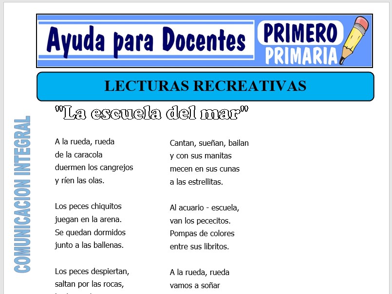 Modelo de la Ficha de Lecturas Divertidas para Primero de Primaria Modelo de la Ficha de Lecturas Divertidas para Primero de Primaria