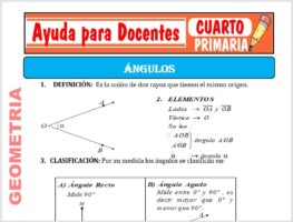 Modelo de la Ficha de Fichas de los Ángulos para Cuarto de Primaria