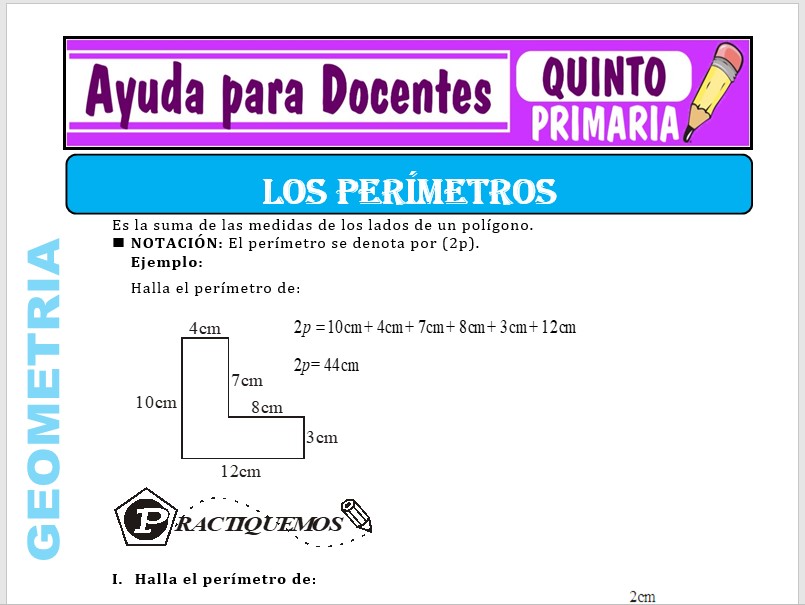 Modelo de la Ficha de Los Perímetros para Quinto de Primaria Modelo de la Ficha de Los Perímetros para Quinto de Primaria