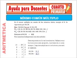 Modelo de la Ficha de Mínimo Común Múltiplo para Cuarto de Primaria
