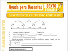 Modelo de la Ficha de Movimiento Rectilíneo Uniforme para Sexto de Primaria